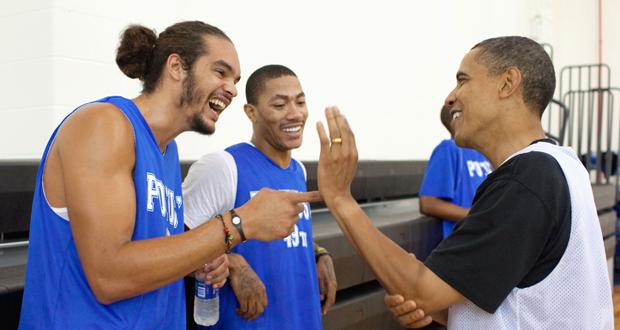 Joakim Noah Derrick Rose Barrack Obama