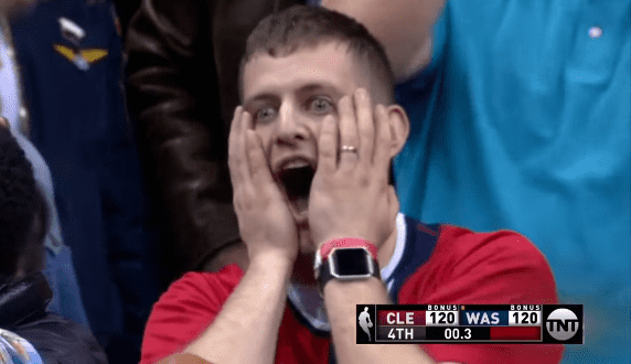 LeBron James choqué visage