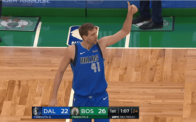 Dirk Nowitzki Dallas Mavericks vs Boston Celtics