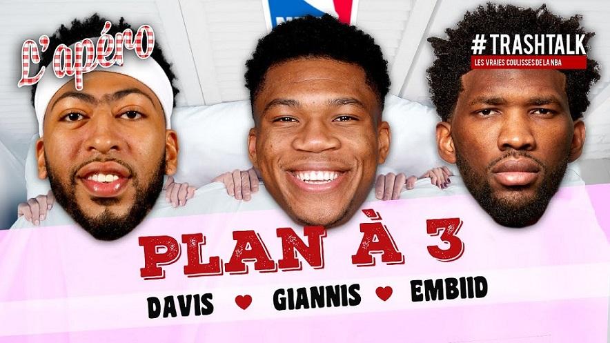 Plan à 3 Anthony Davis - Giannis - Embiid