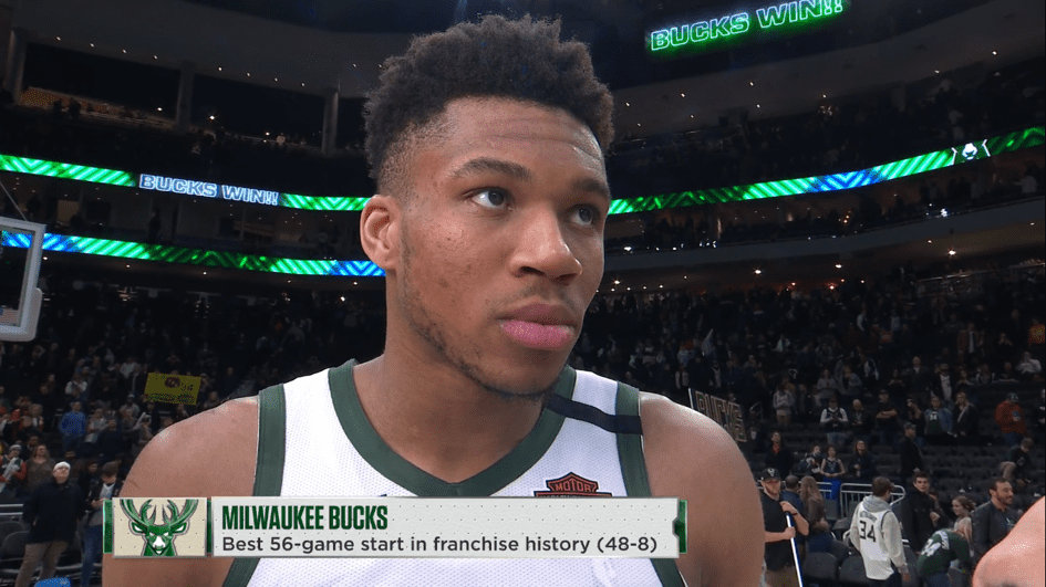 Giannis Antetokounmpo Milwaukee Bucks 23 Février 2020