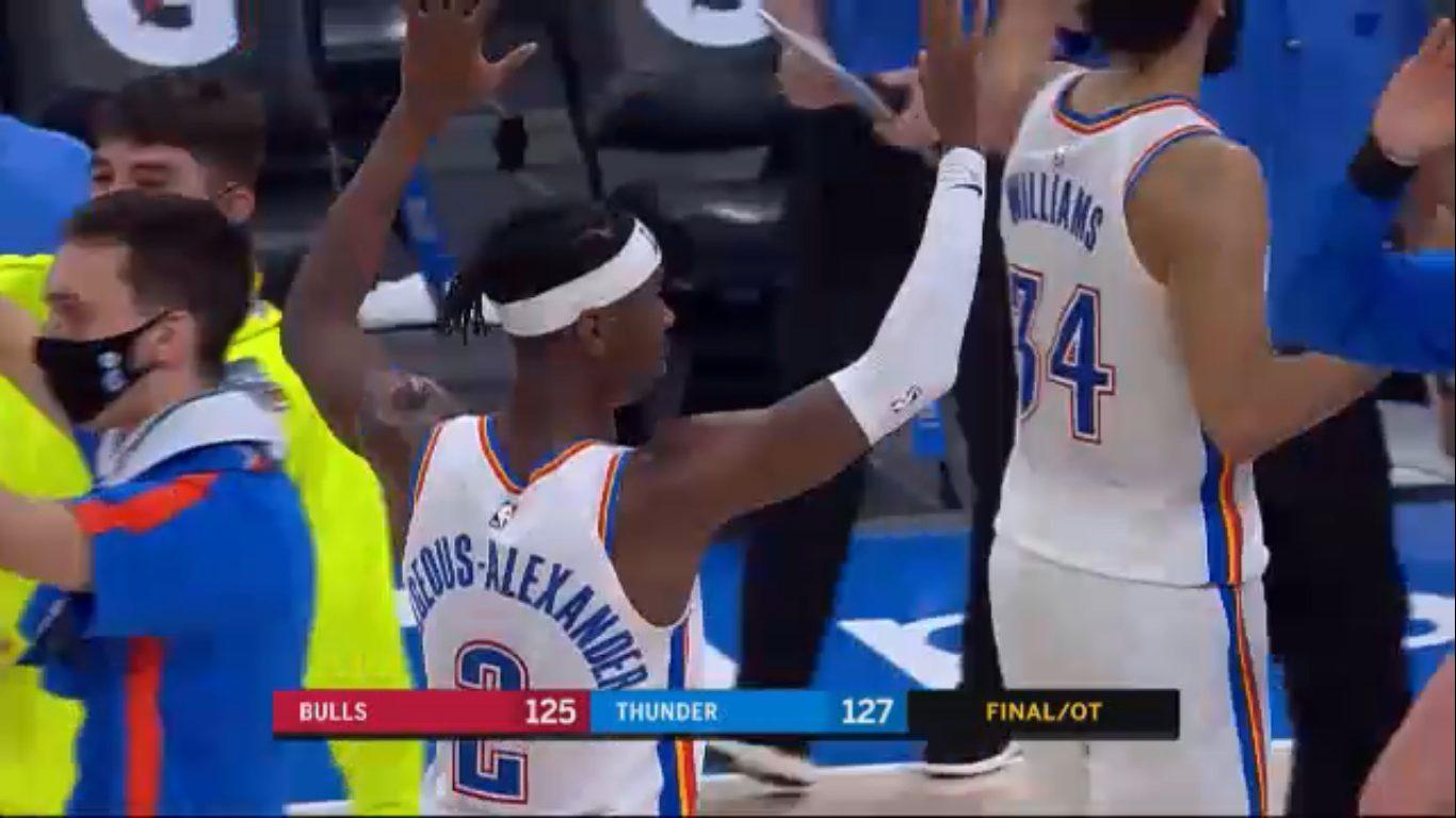 Shai Gilgeous Alexander Thunder 16 janvier 2021 pari