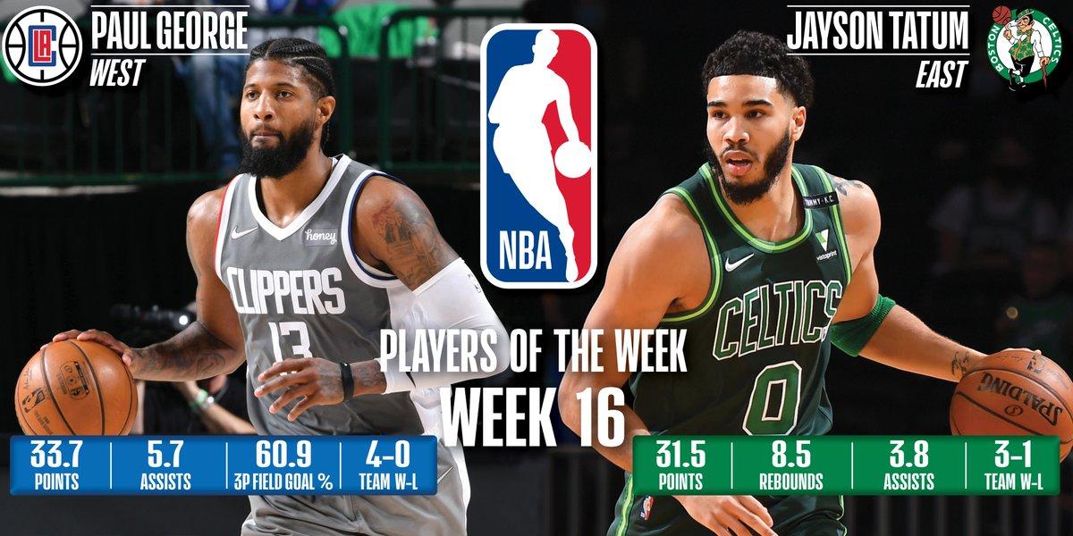 Joueurs de la semaine Jayson Tatum Paul George