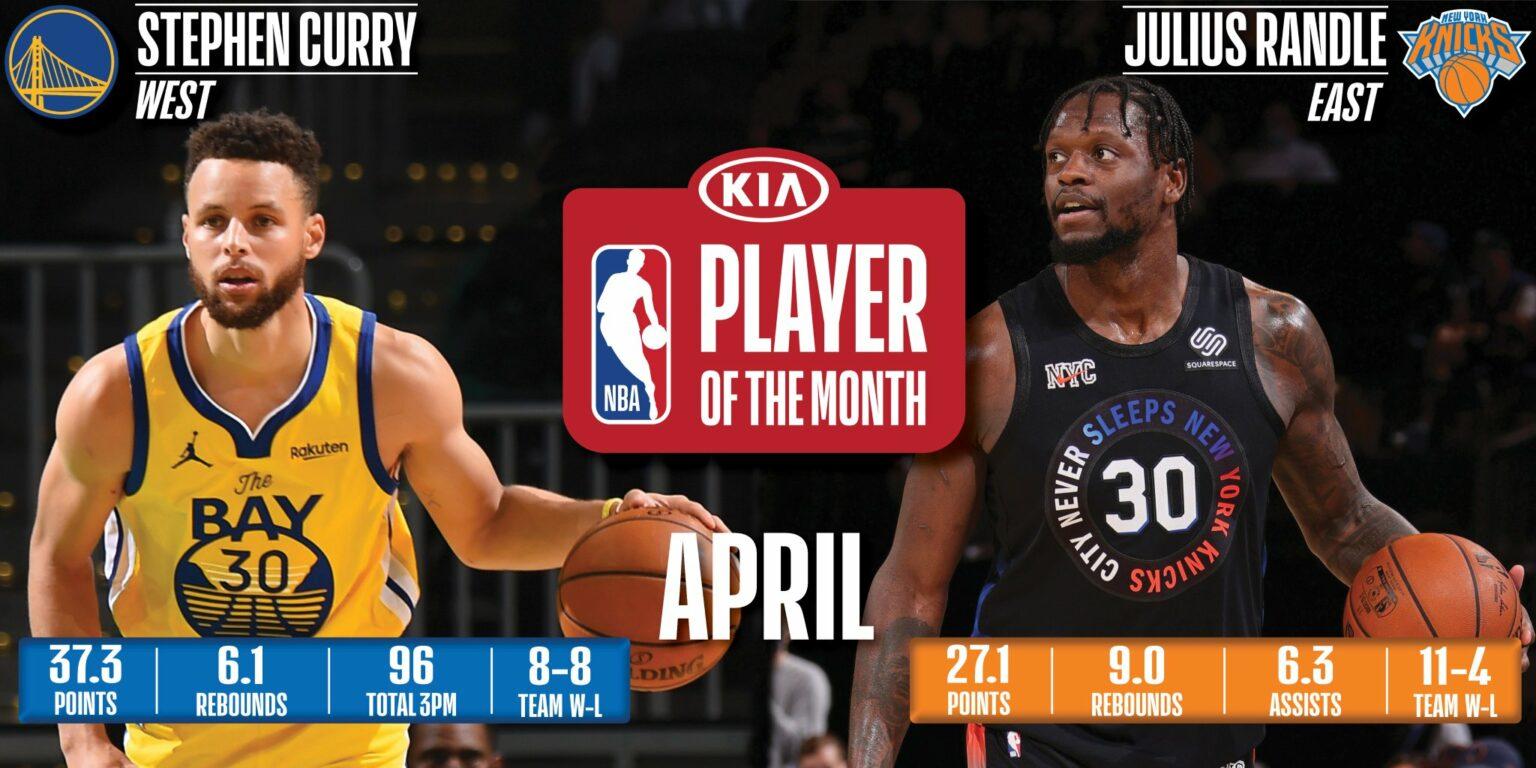 Stephen Curry Julius Randle joueurs du mois avril 2021