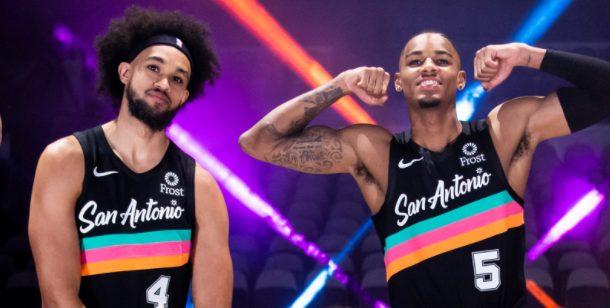 spurs derrick white dejounte murray