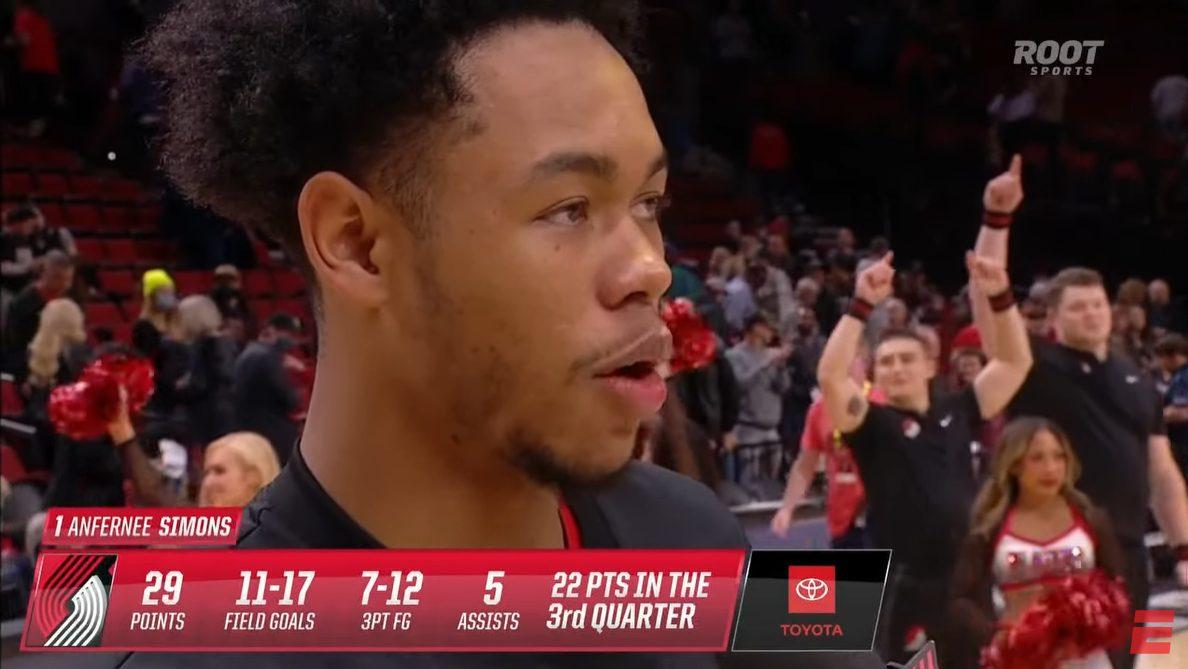 Anfernee Simons 25 octobre 2022