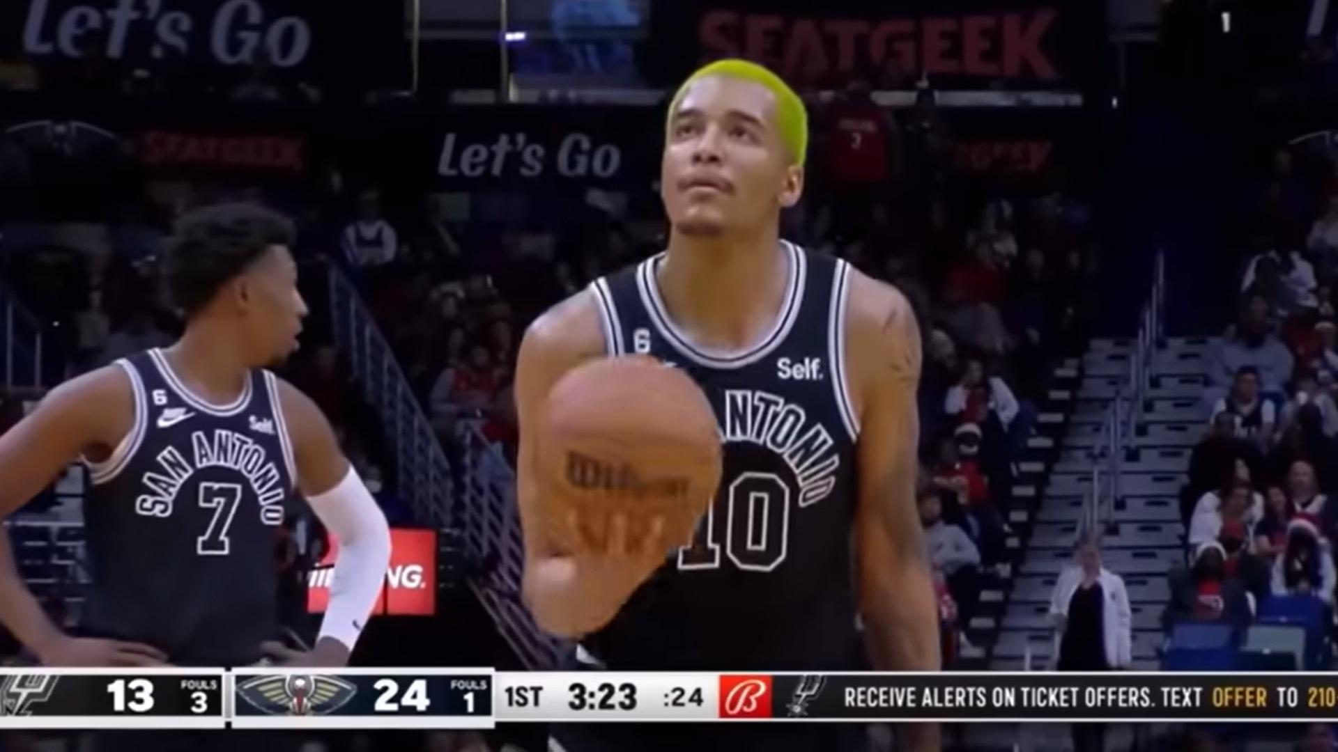 Jeremy Sochan lancer franc 12 avril 2023