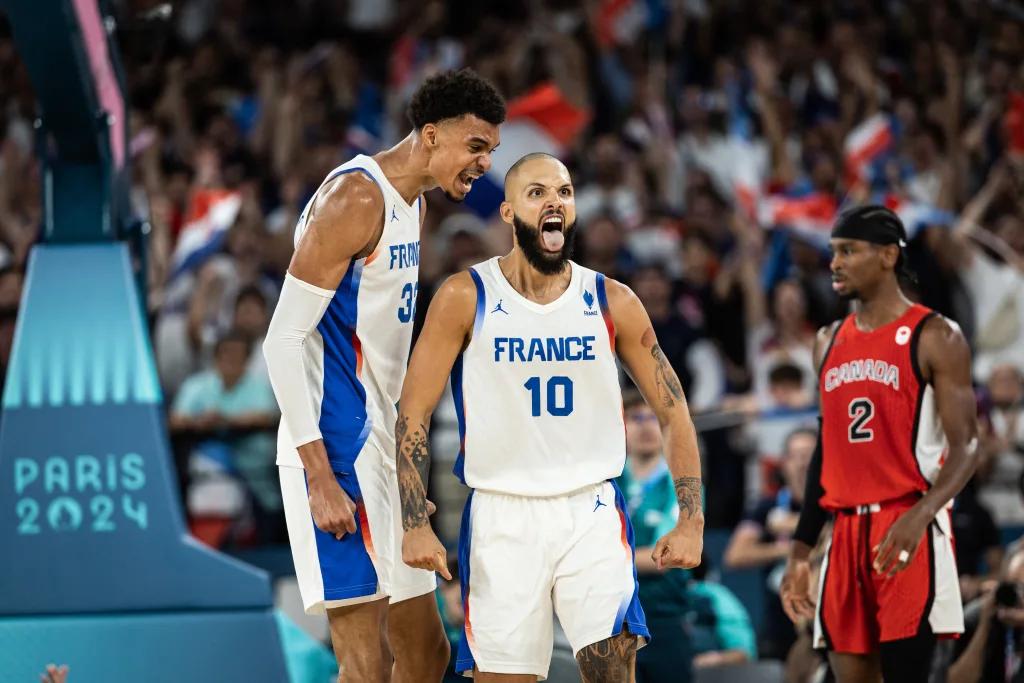 Victor Wembanyama et Evan Fournier 6 août 2024