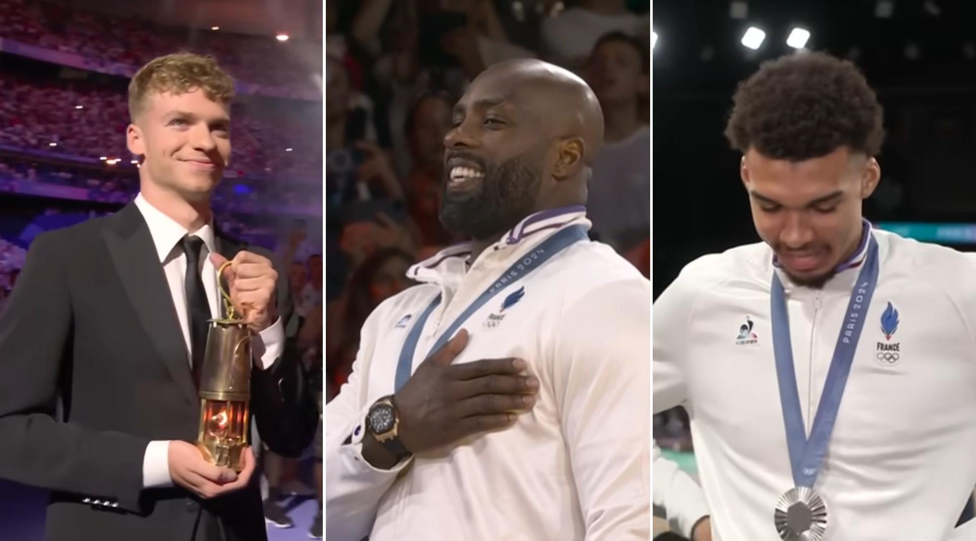 léon marchand teddy riner victor wembanyama jo paris 2024