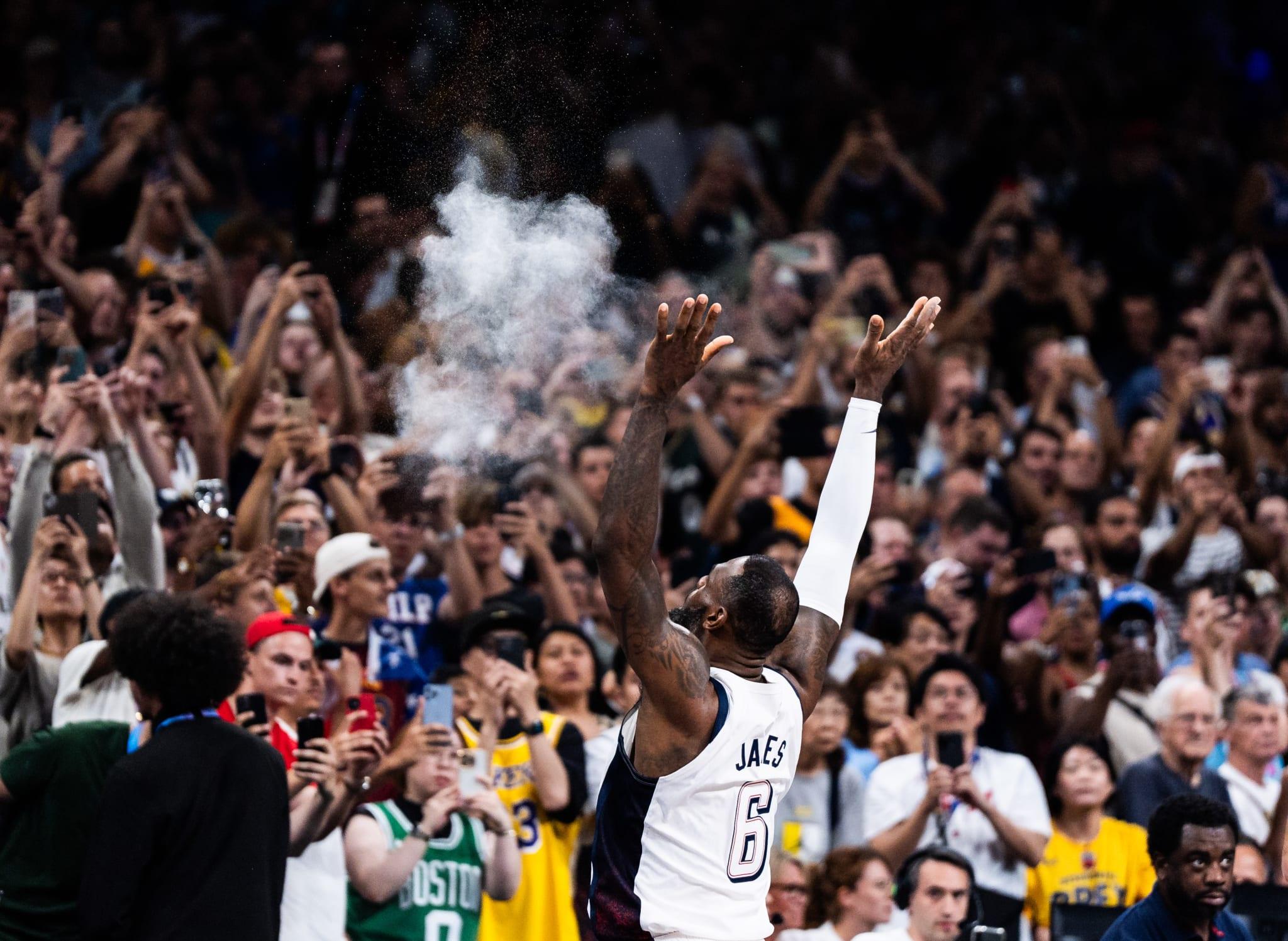 LeBron James chalk toss Team USA