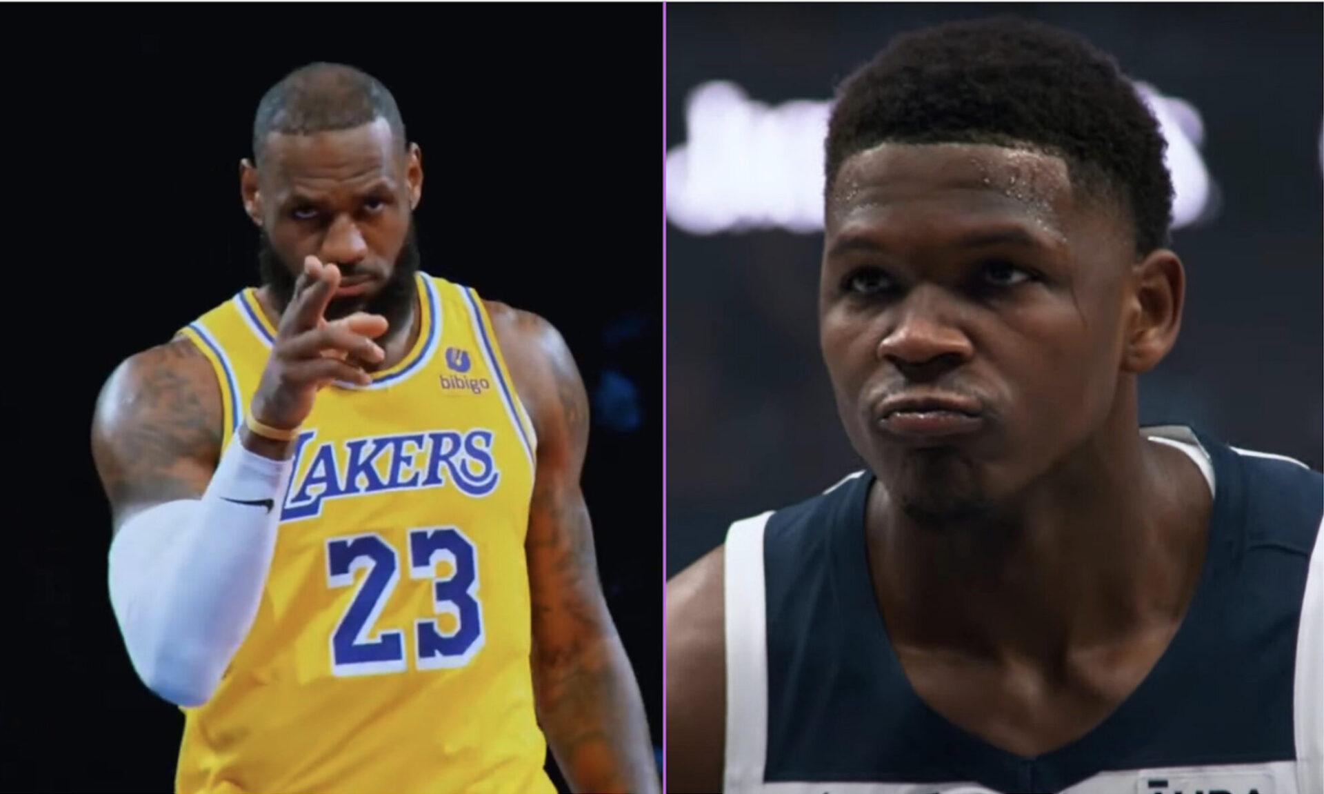 LeBron James Lakers Anthony Edwards Wolves