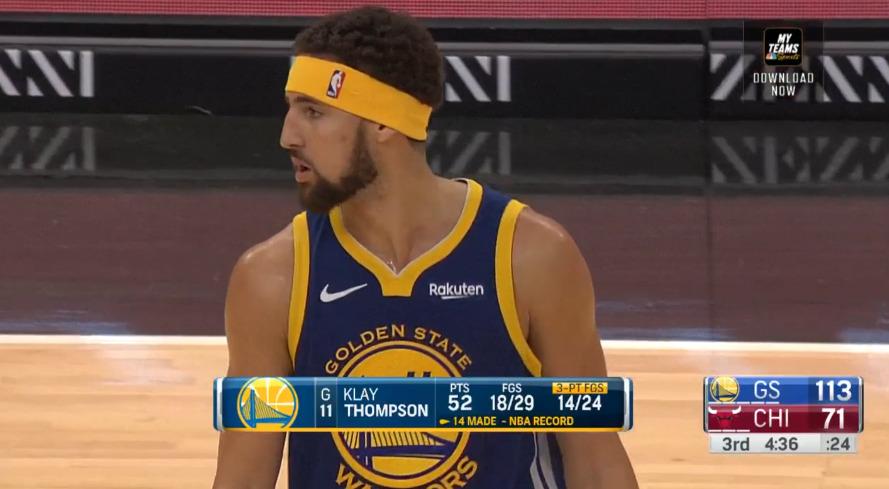 Klay Thompson 14 3-points 25 octobre 2024