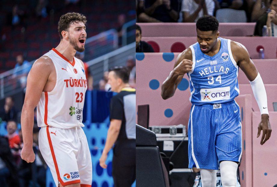 Alperen Sengun et Giannis Antetokounmpo, Turquie - Grèce, EuroBasket 2025