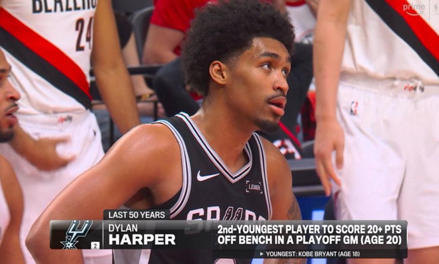 dylan harper spurs blazers