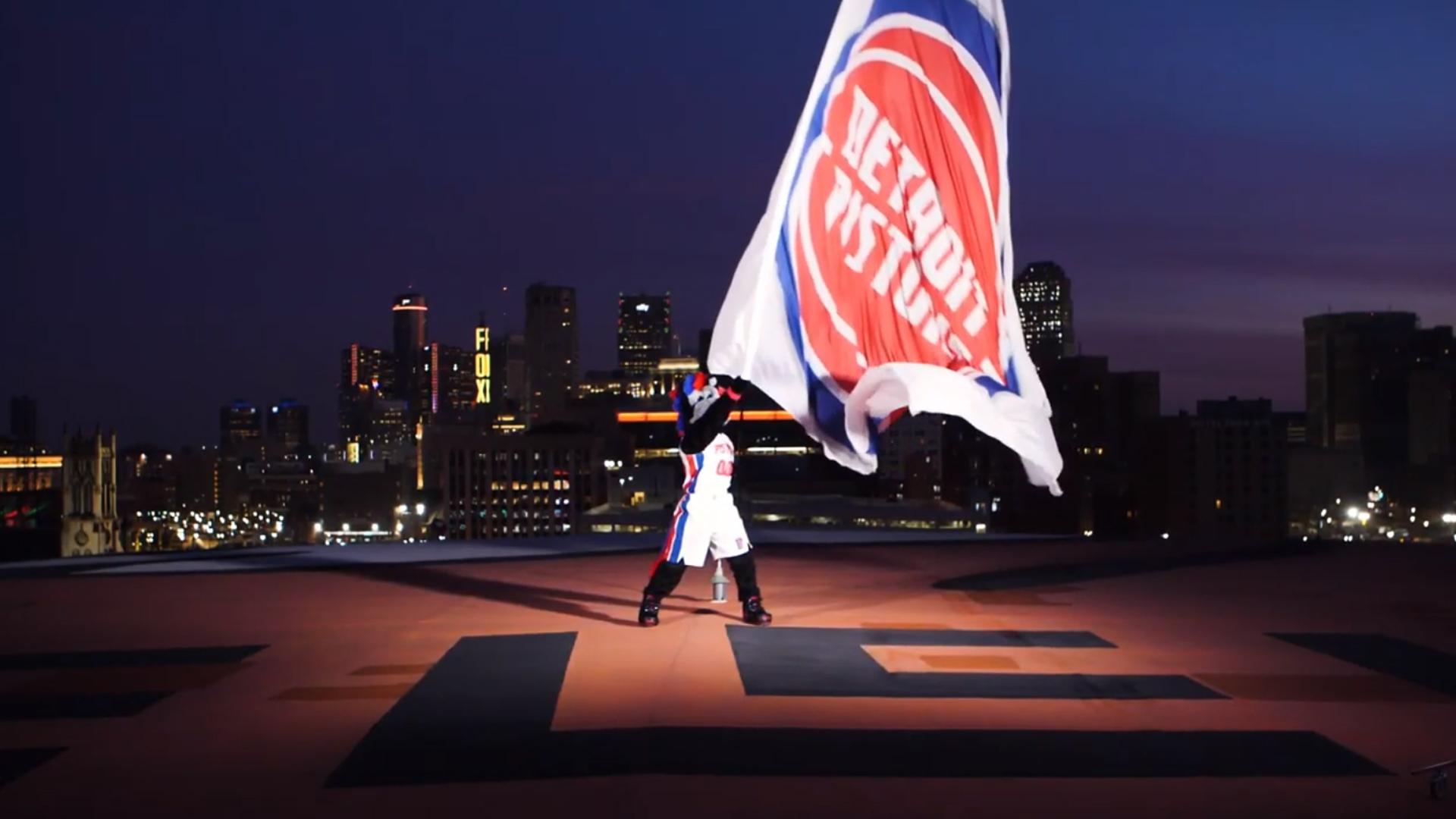 Detroit Pistons mascotte 14 janvier 2020