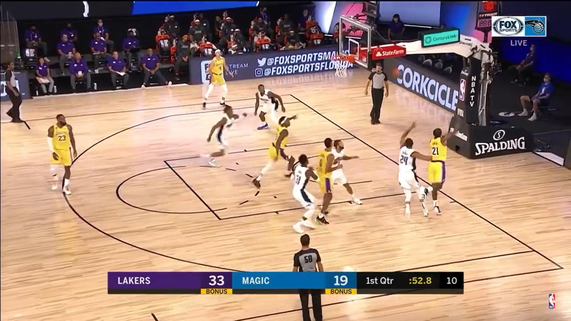 JR Smith assist Dwight Howard 30 juillet 2020