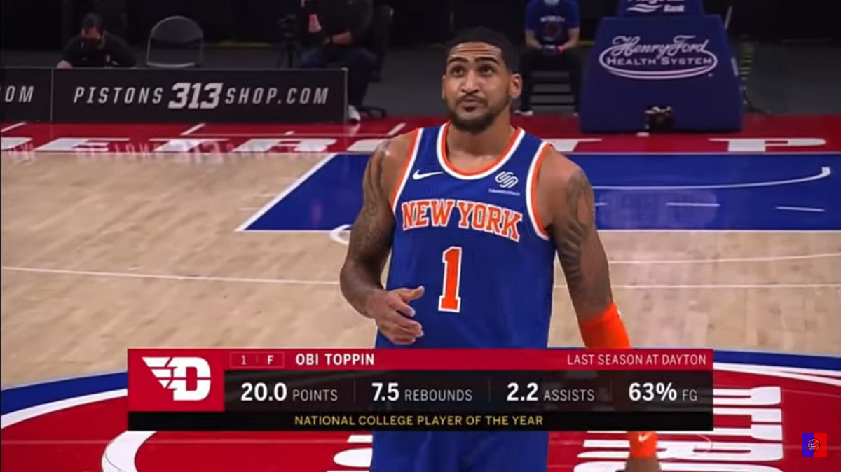 Obi Toppin New York Knicks 27 décembre 2020