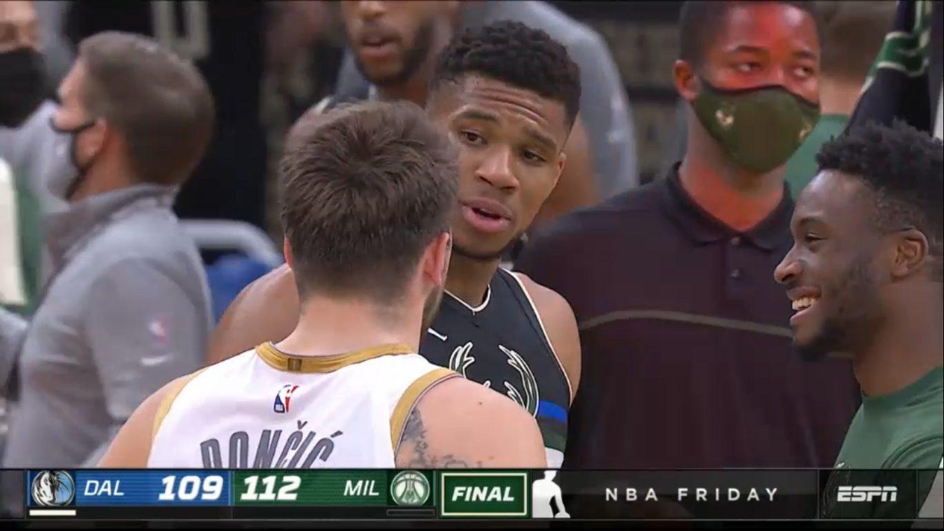 Giannis Antetokounmpo Luka Doncic Bucks Mavs 16 janvier 2021