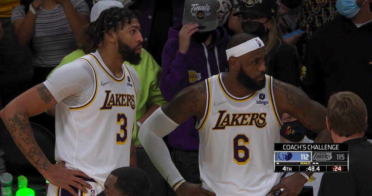 LeBron James Anthony Davis 25 octobre 2021 programme