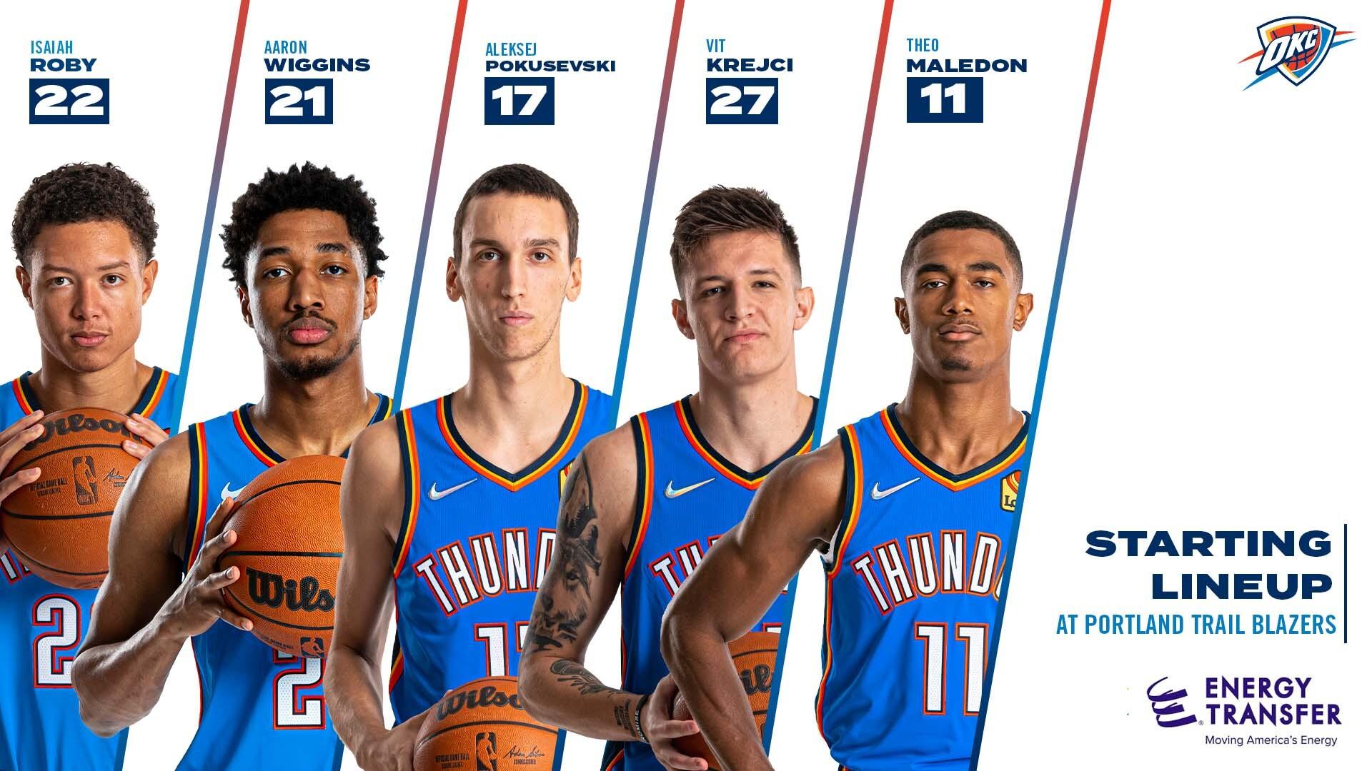 Line-up Thunder OKC 29/03/2022