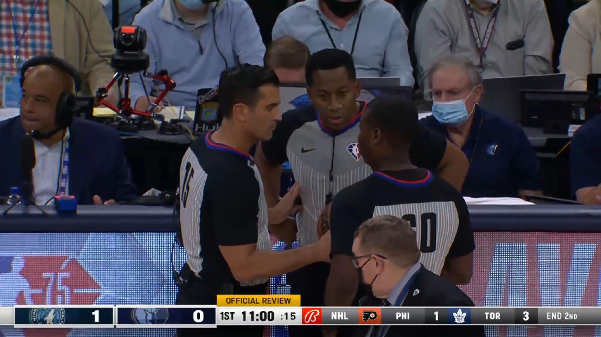 Arbitres Grizzlies Wolves 20 avril 2022 NBA