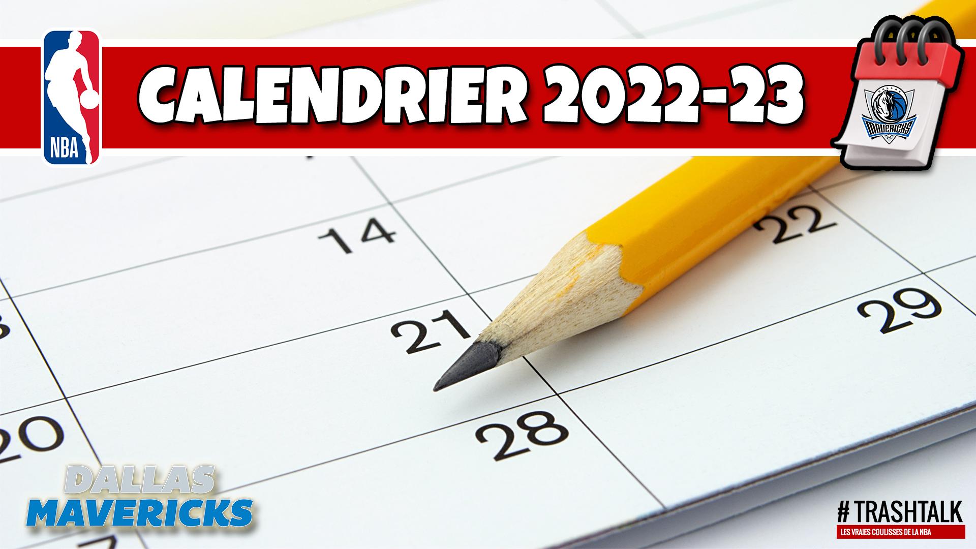Calendrier Saison NBA 2022-2023 Dallas Mavericks