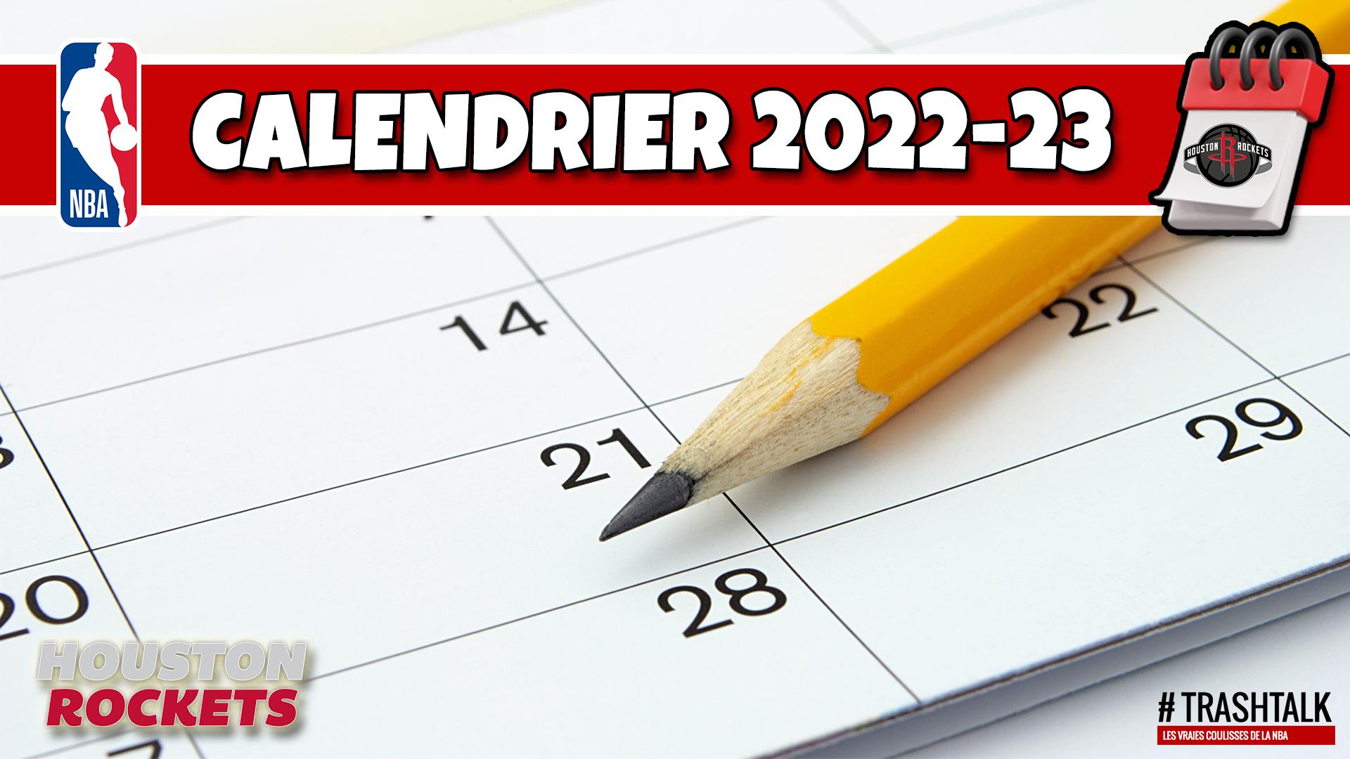 Calendrier Saison NBA 2022-2023 Houston Rockets