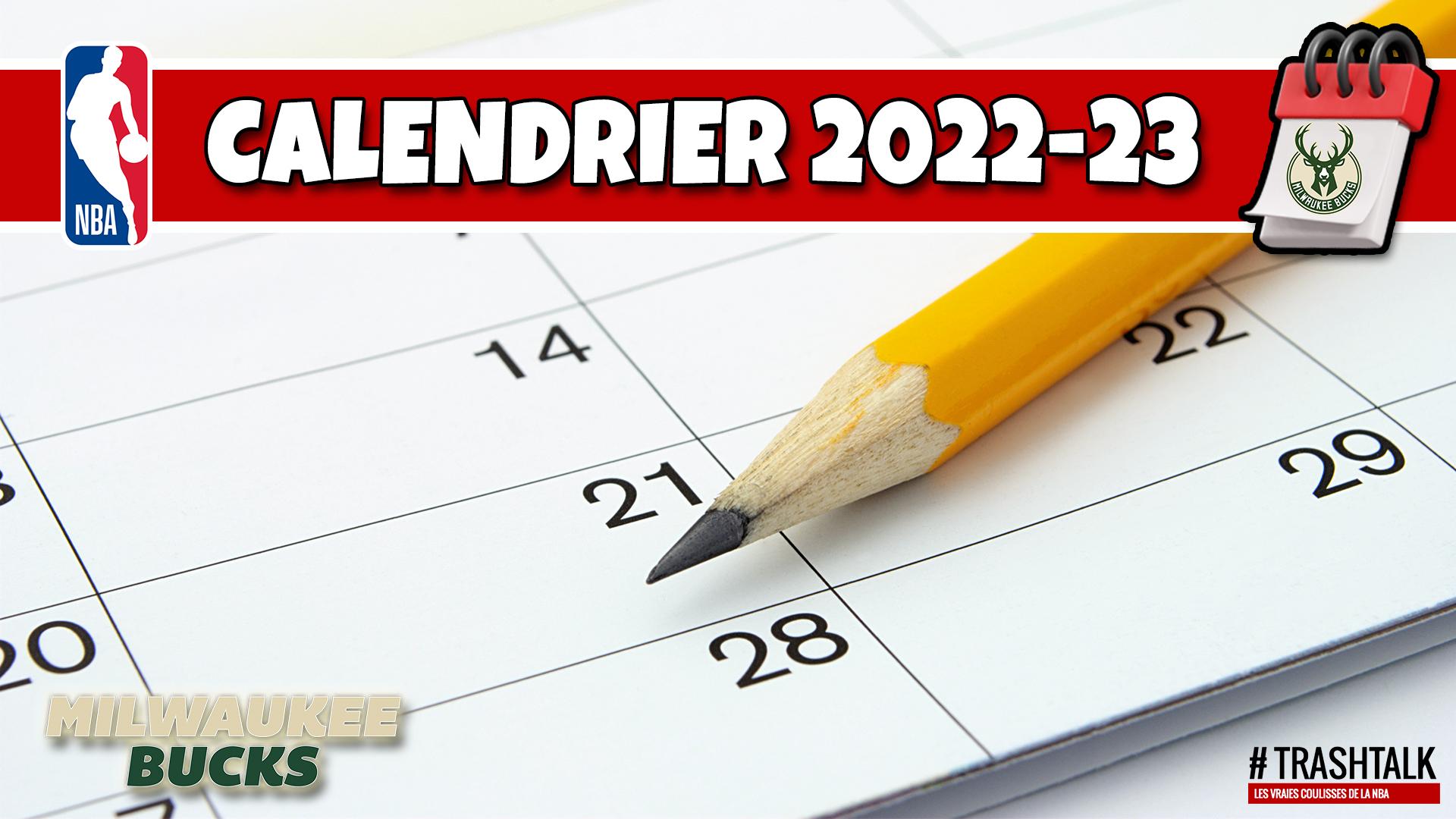 Calendrier Saison NBA 2022-2023 Milwaukee Bucks