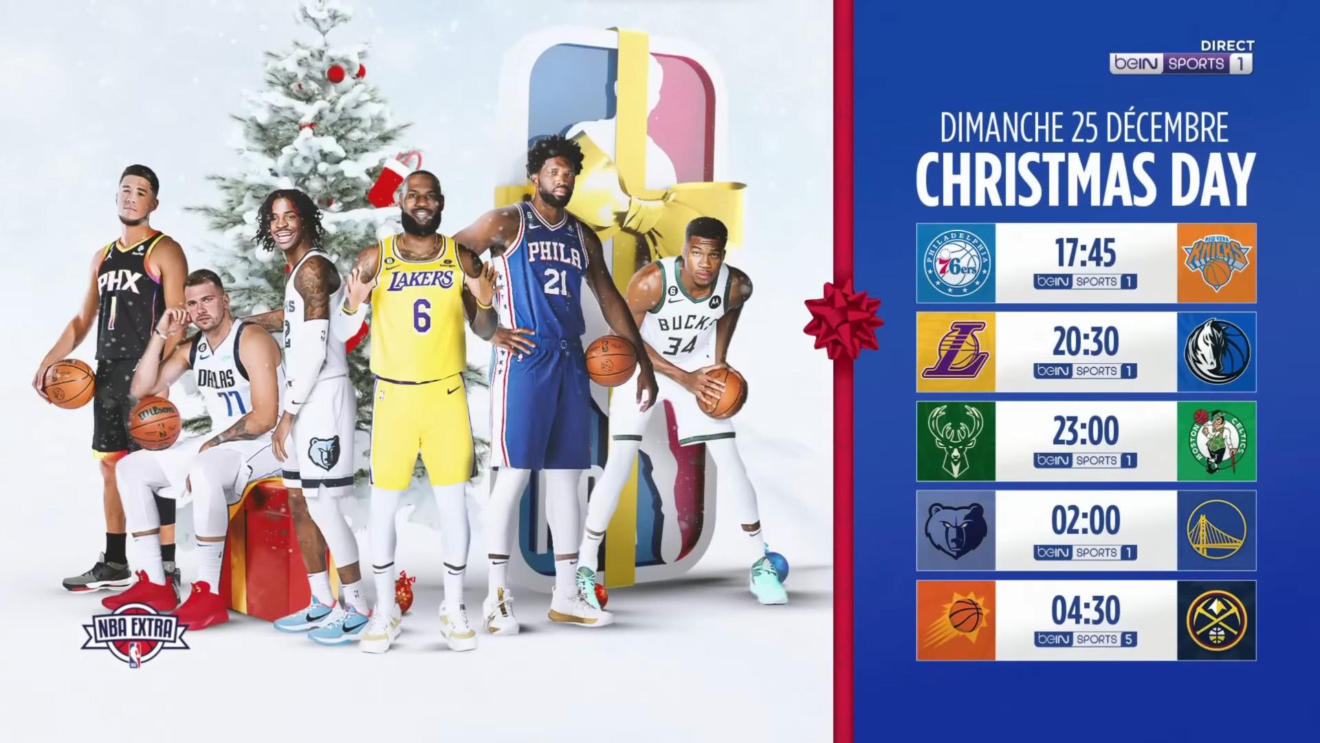 Christmas Day NBA 2022 programme beIN Sports 25 décembre 2022