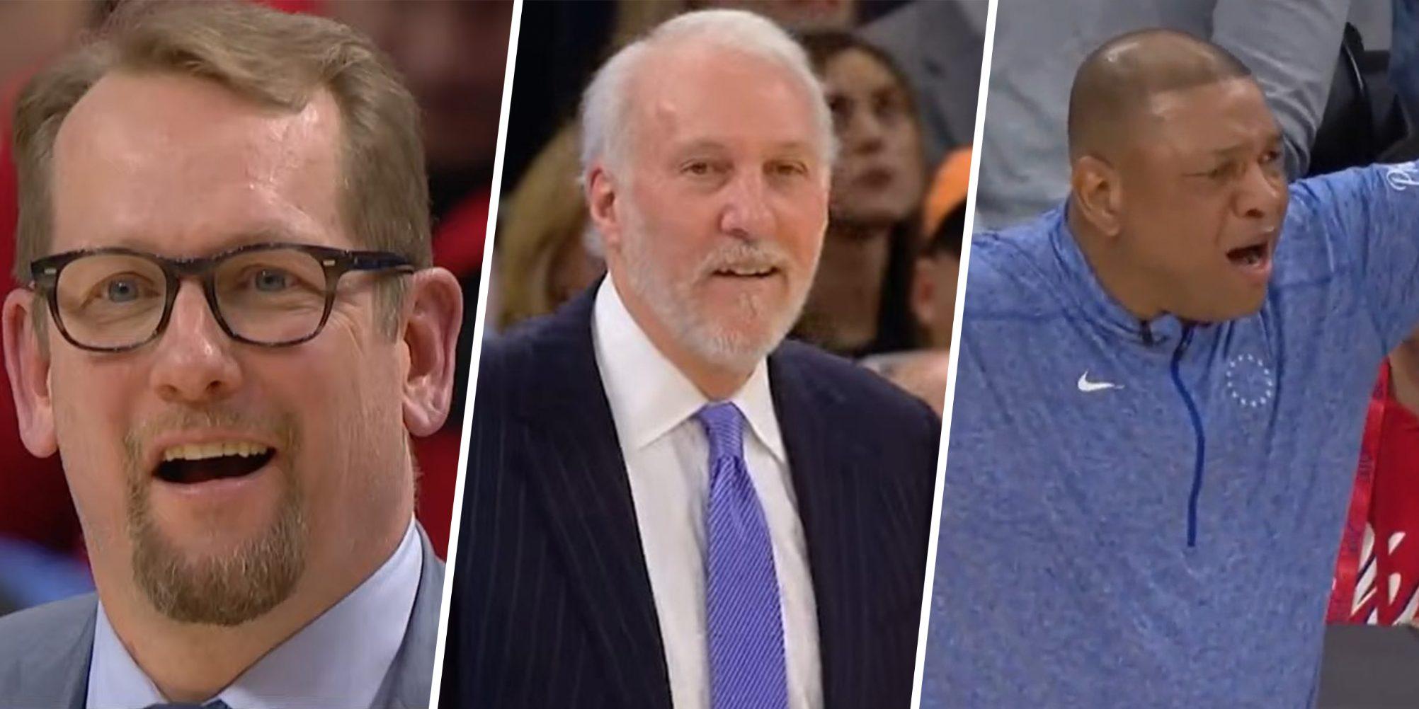 Coachs NBA Nick Nurse Gregg Popovich Doc Rivers