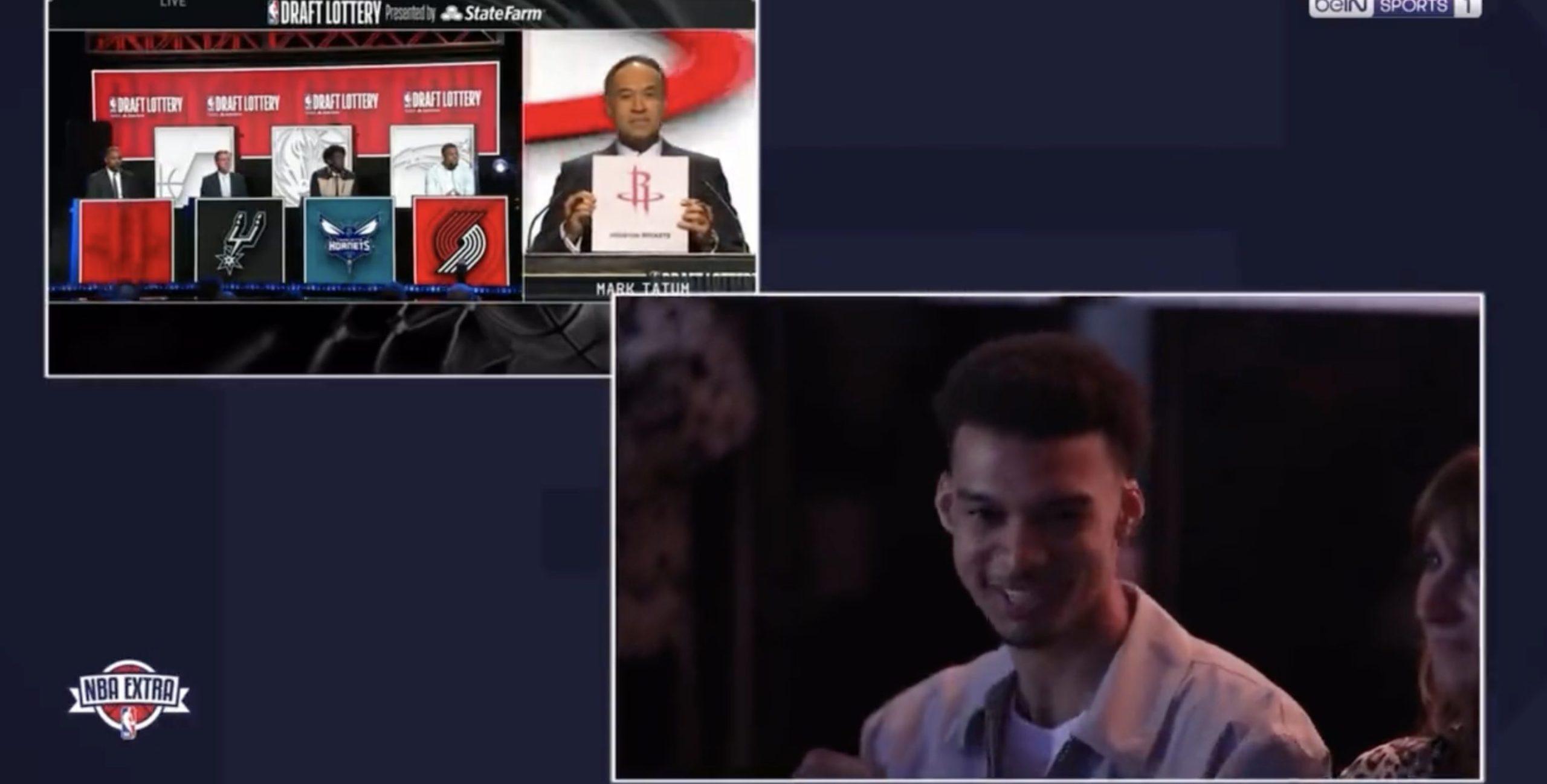 Victor Wembanyama Rockets réaction loterie