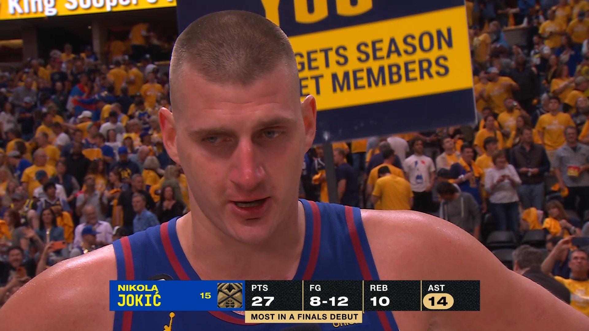 Nikola Jokic Nuggets Game 1 Finales 2023