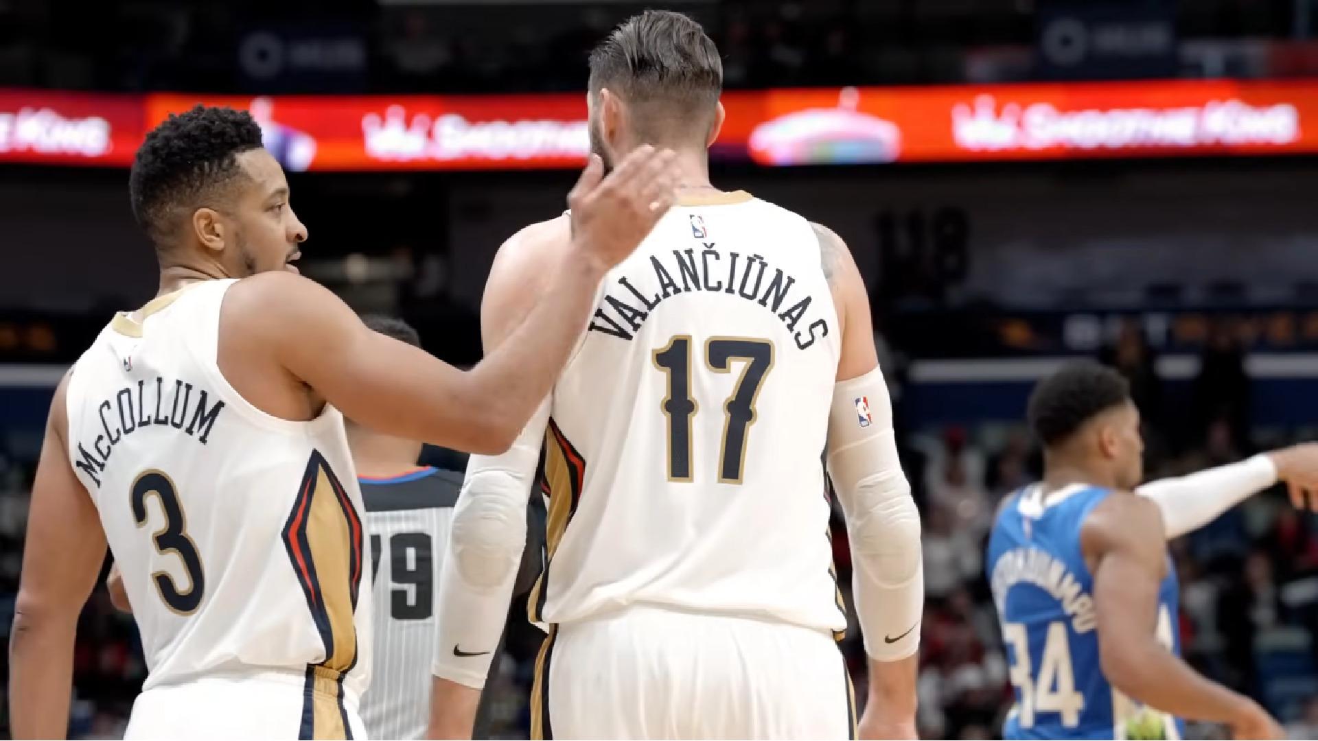 C.J. McCollum Jonas Valanciunas New Orleans Pelicans 23 novembre 2023