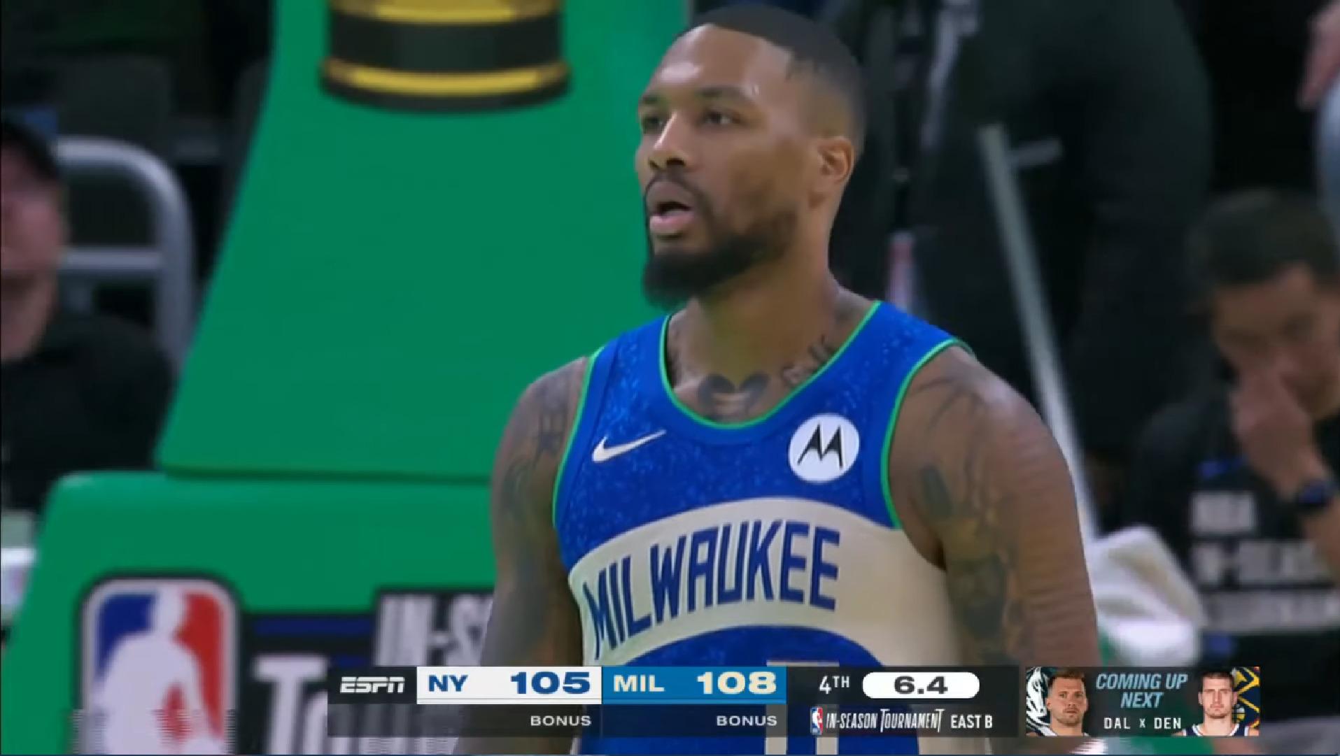 Damian Lillard Bucks 4 novembre 2023