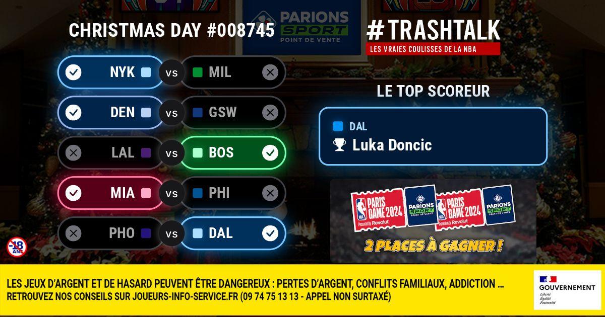 Vainqueur Christmas Day Contest 2023 TrashTalk 27 décembre 2023