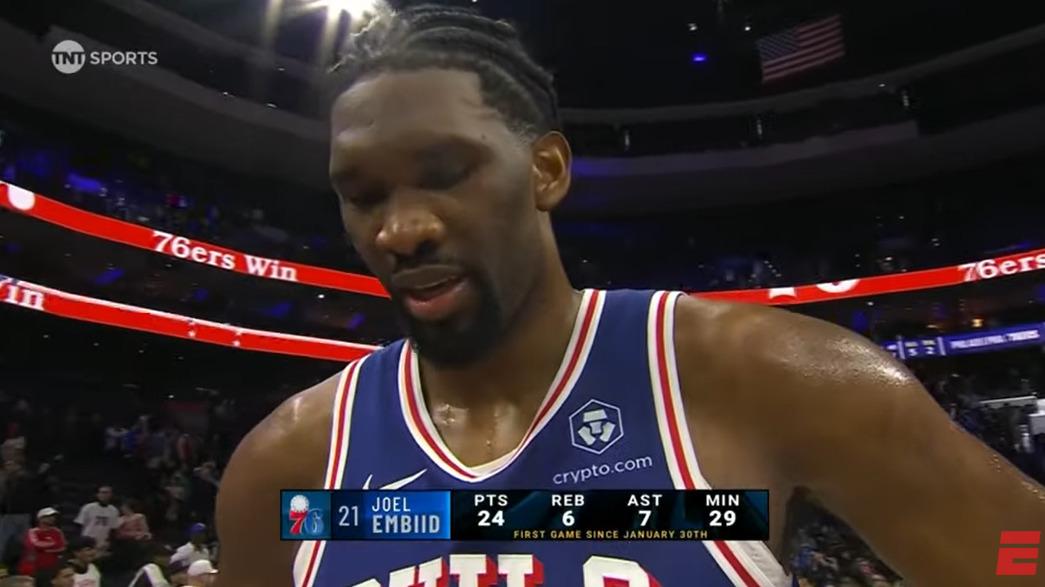 Joel Embiid interview 3 avril 2024