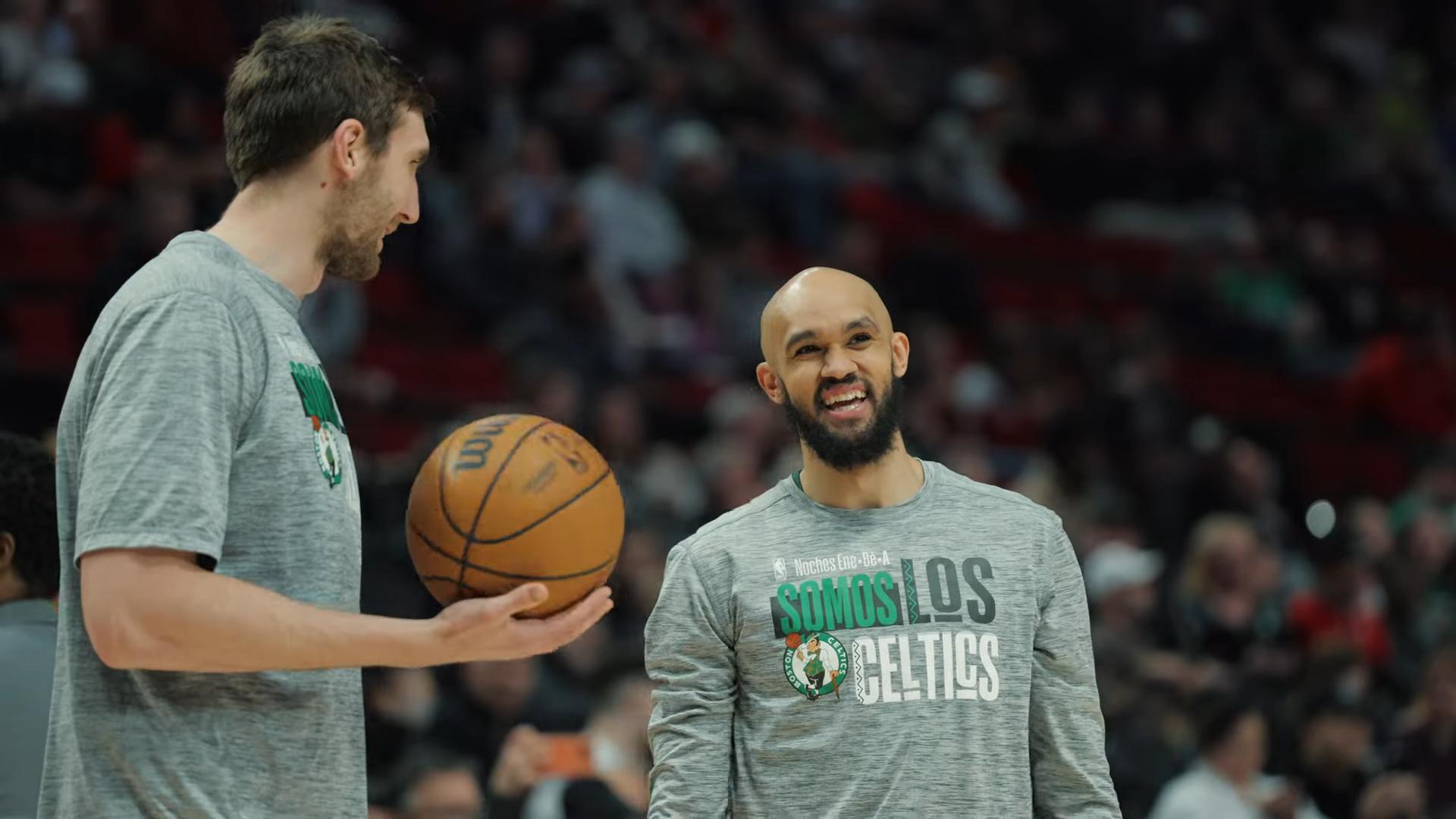 Luke Kornet Derrick White Boston Celtics 16 mars 2024