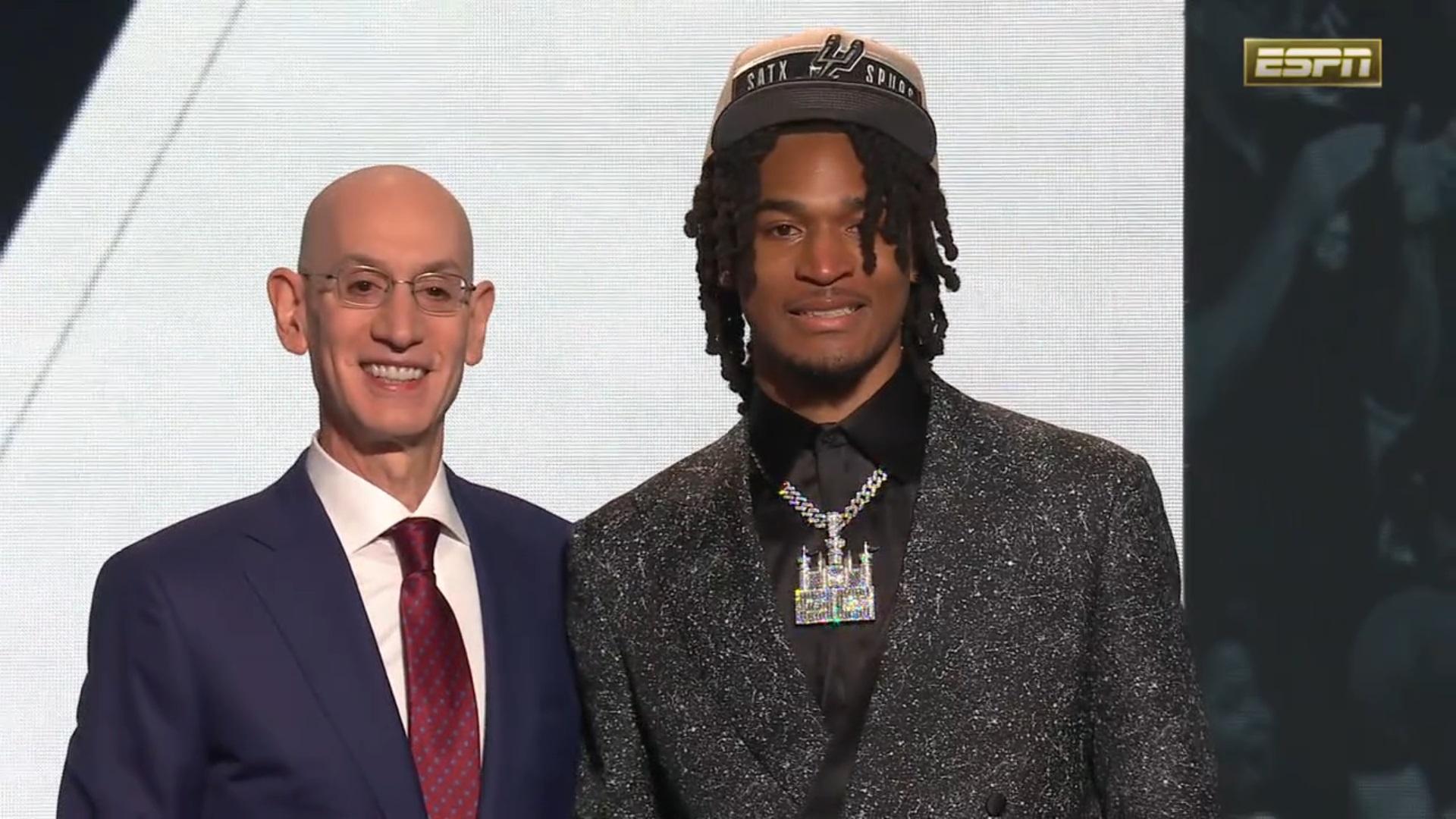 Stephon Castle San Antonio Spurs Draft NBA 27 juin 2024