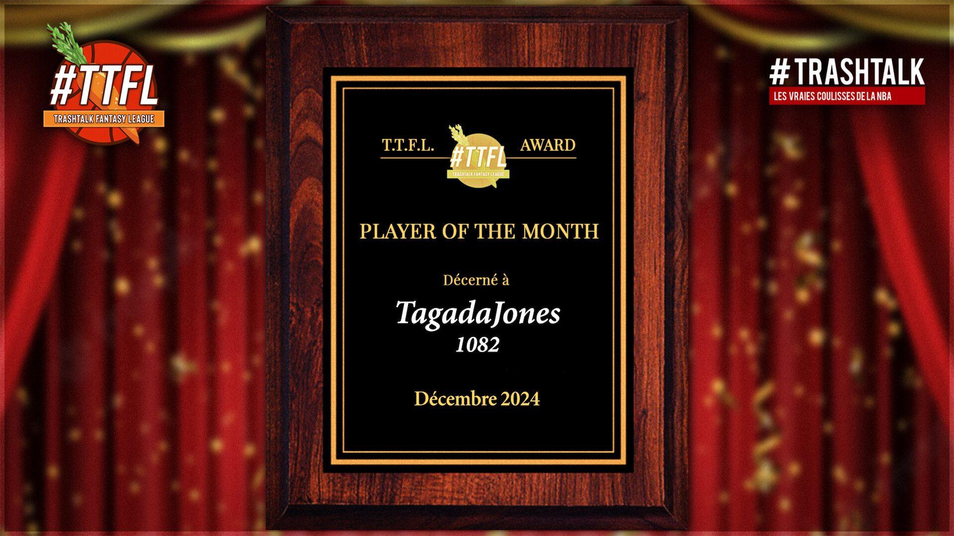 TrashTalk Fantasy League Joueur du mois de décembre 2024 TTFL