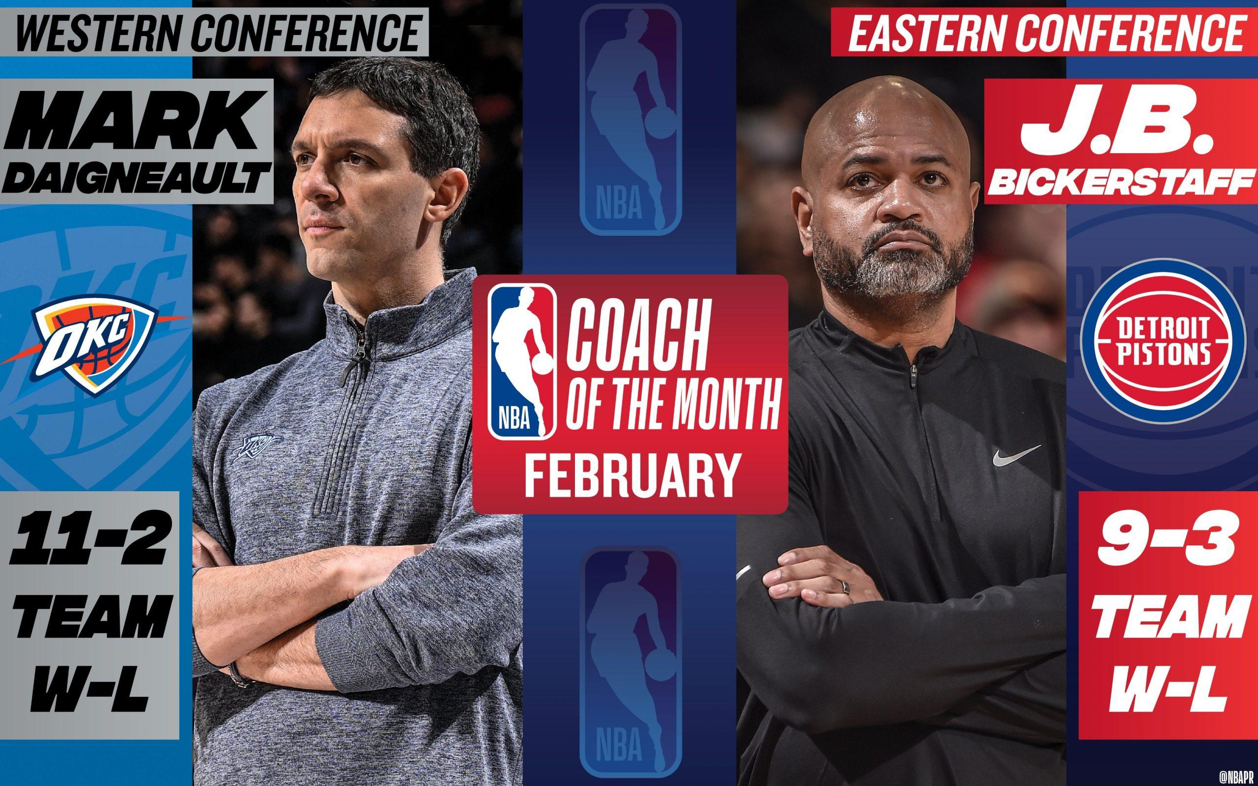 coachs du mois mark daigneault jb bickerstaff