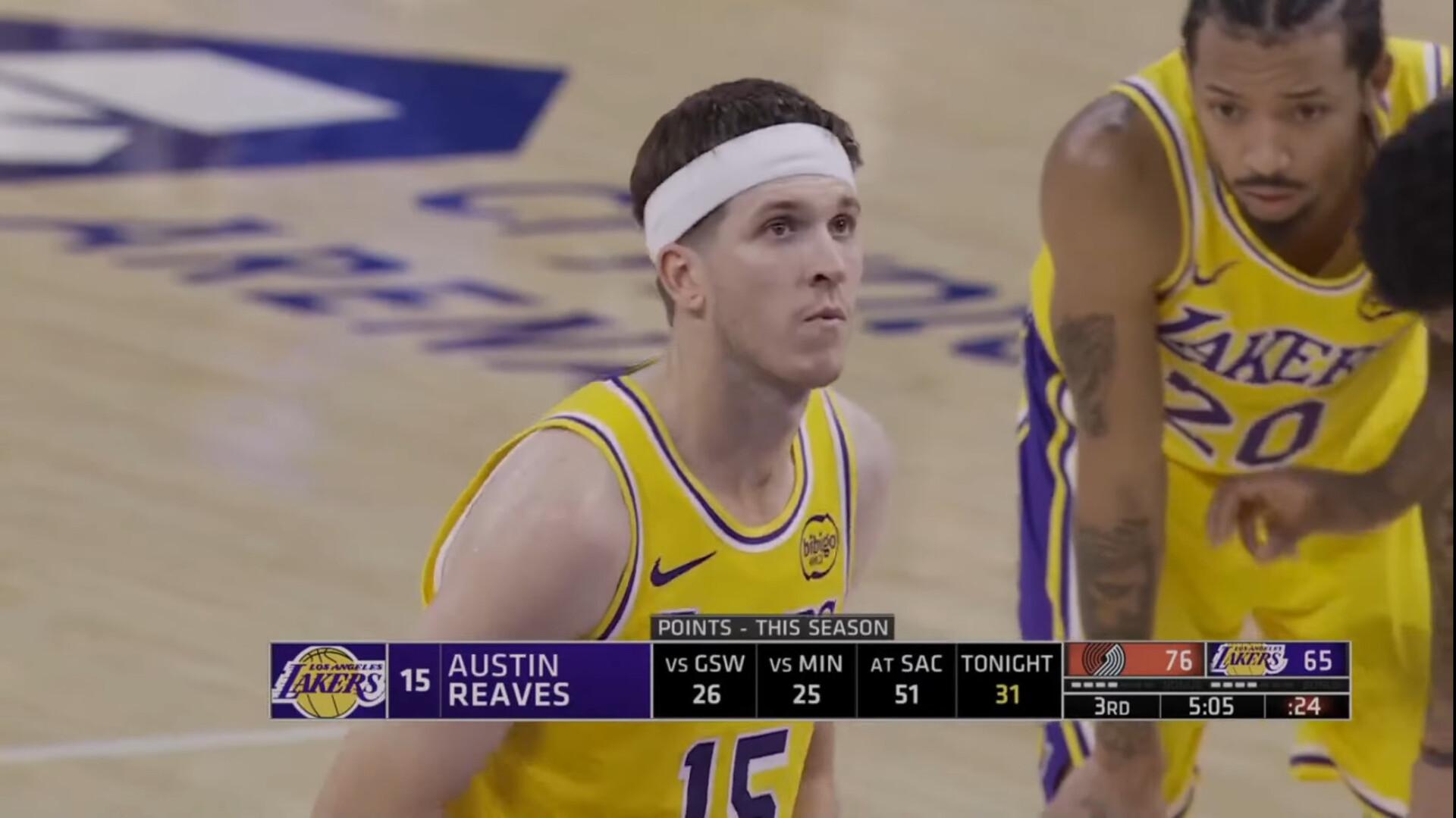 reaves vers blazers 28/10/25