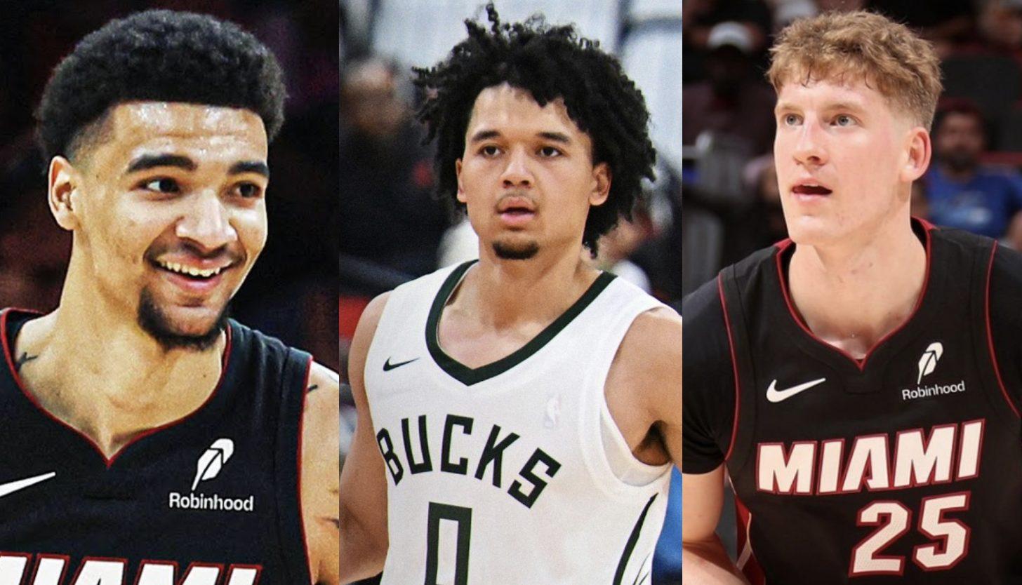 Kel'El Ware, Brayden Burries et Kasparov Jakucionis, Milwaukee Bucks