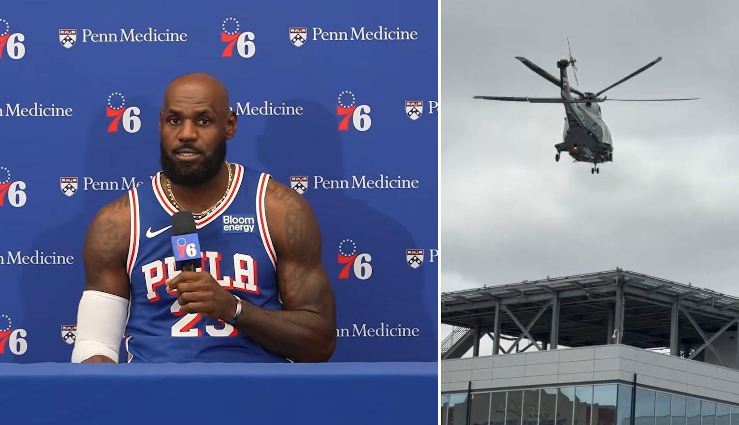 lebron james helicoptere