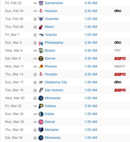Calendrier Golden State